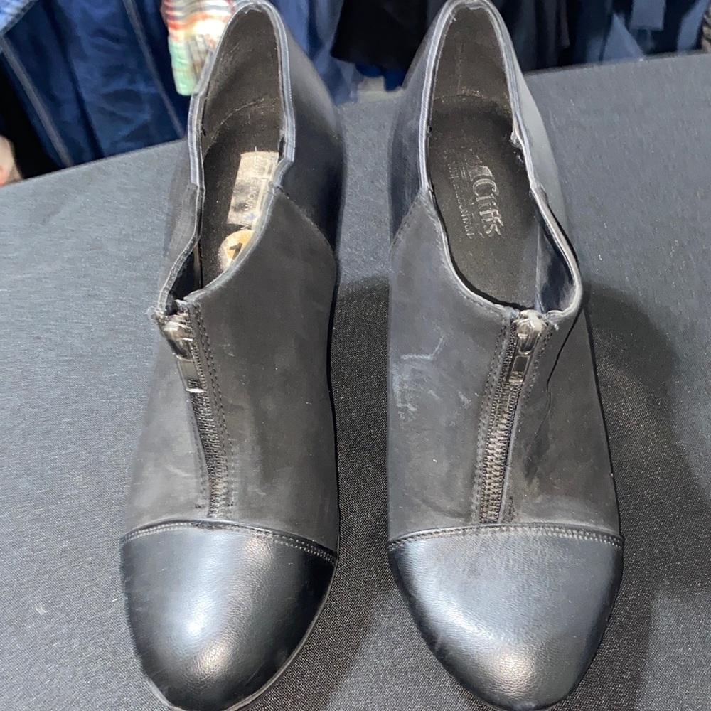 CLIFFS BY WHITE MOUNTAIN WO SIZE 12 Black Ankle Boots 4” heel ‎ GOOD CONDITION